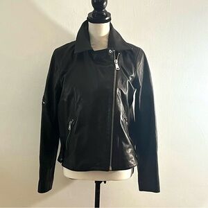 Bernardo Leather Moto Jacket Black Medium